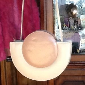 NWOT genuine lamb leather cream /beige 10x7 x21/2